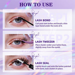 B&Qaugen waterproof lashes with C Curl for open-eye effect.