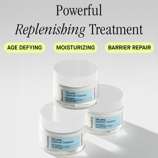 Brandefy Tri Lipid Ceramide Cream jar showcasing rich texture for nightly hydration.