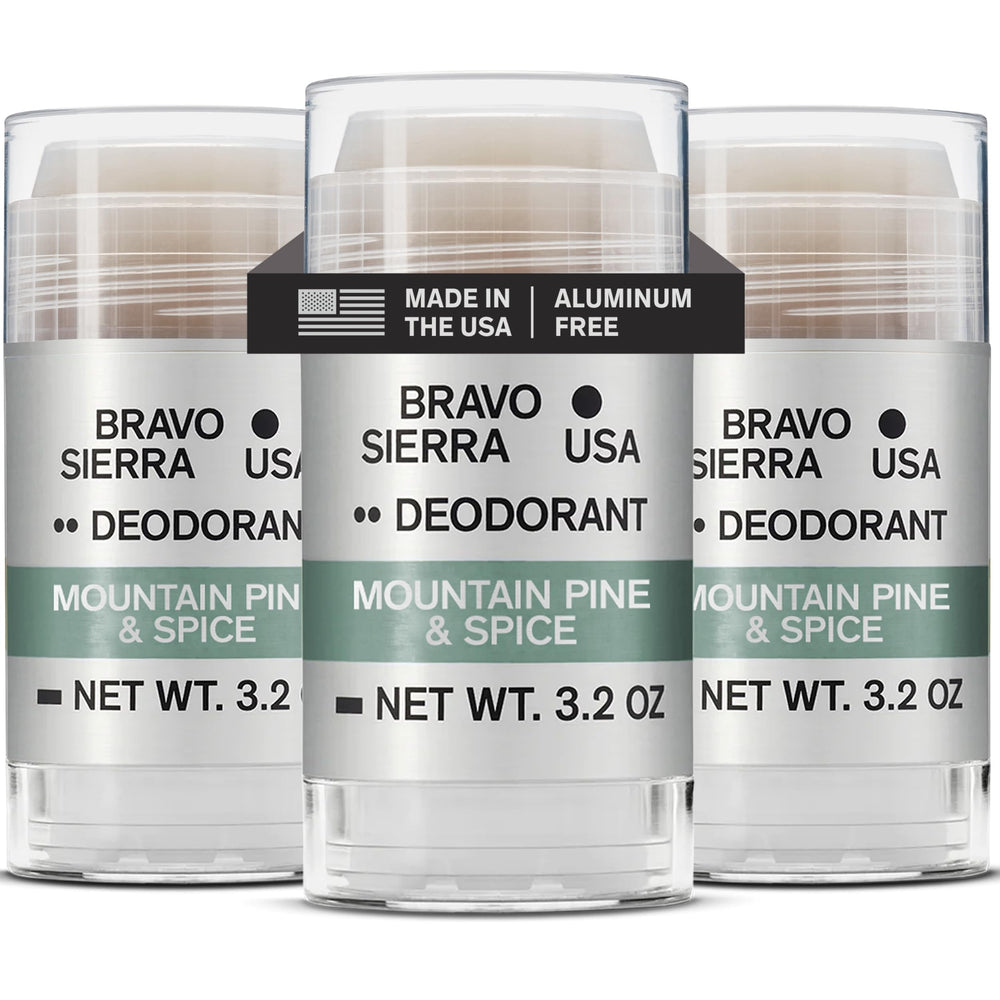 Bravo Sierra deodorant stick application shows long-lasting odor protection.