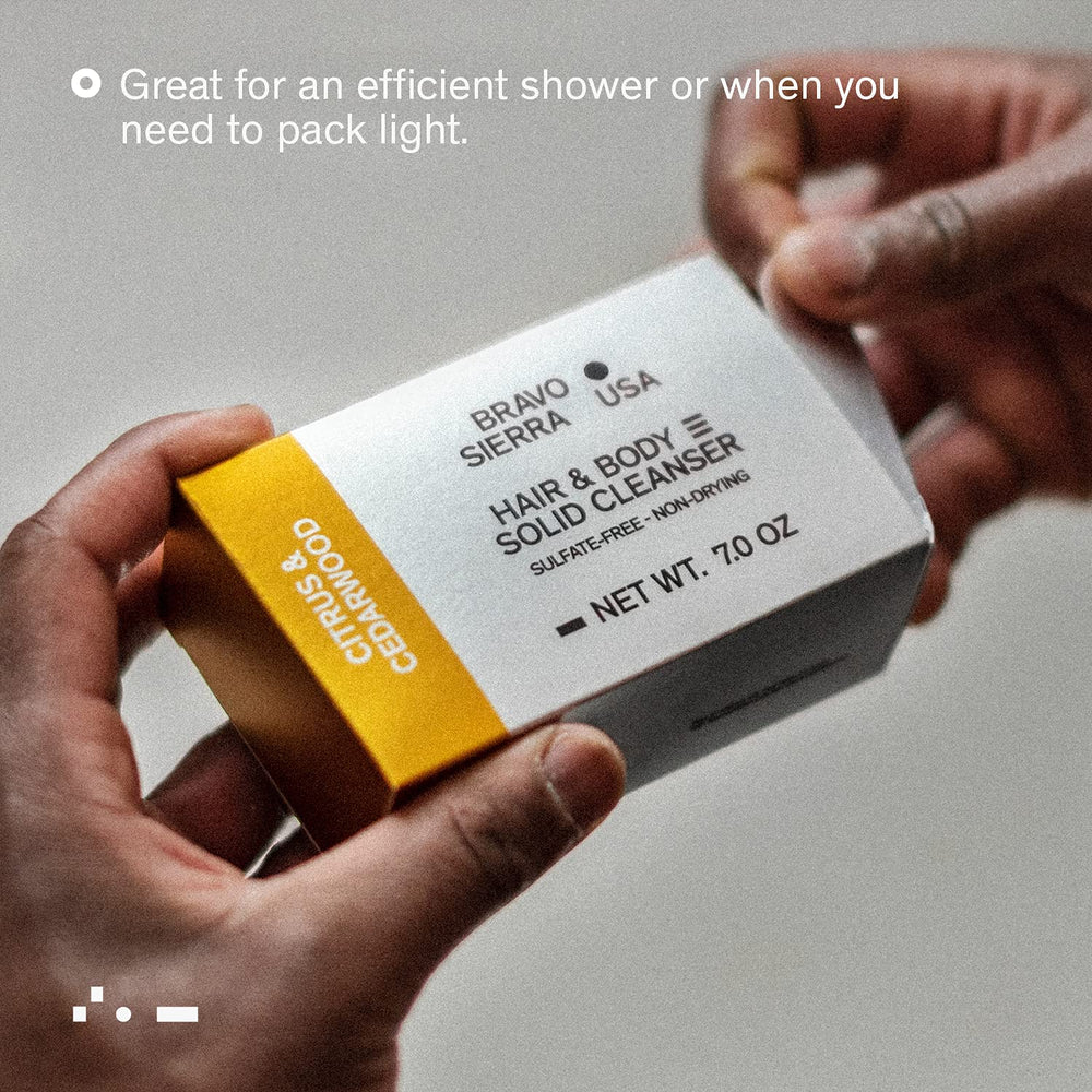 Bravo Sierra travel-pack cleanser ideal for quick showers on the go.