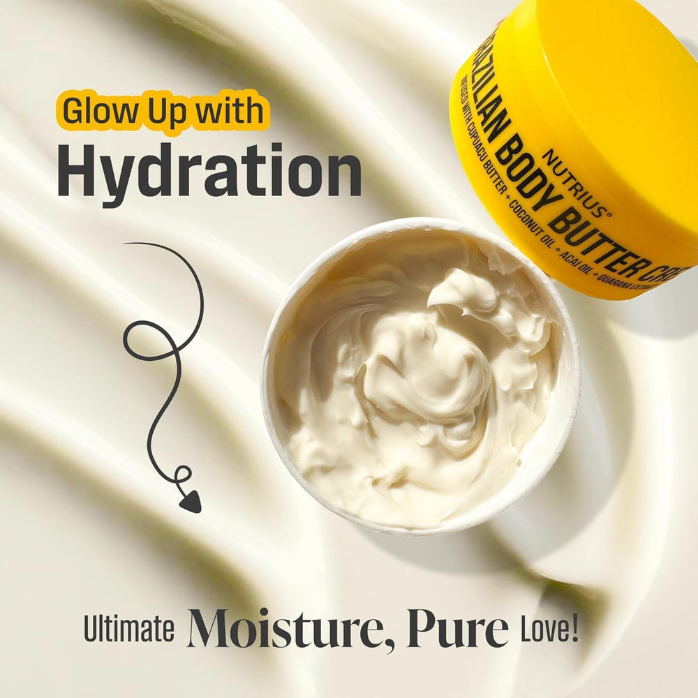 Brazilian Body Butter Cream 3-Pack close-up of absorption on skin.