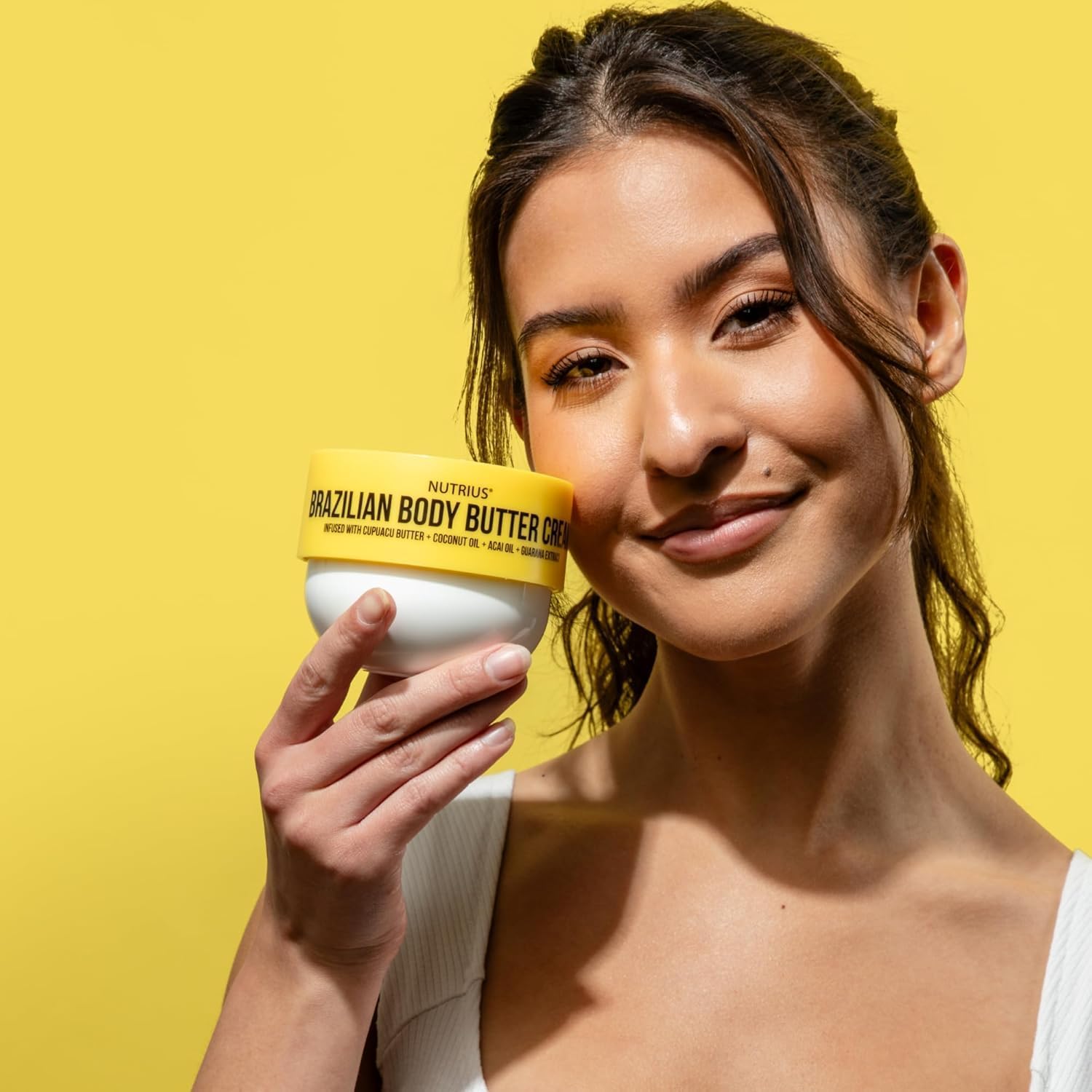 Brazilian Body Butter Cream 3-Pack cupuaçu swirl highlights nourishing ingredients.