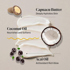Brazilian Body Butter Cream 3-Pack texture close-up showing fast absorbing formula.