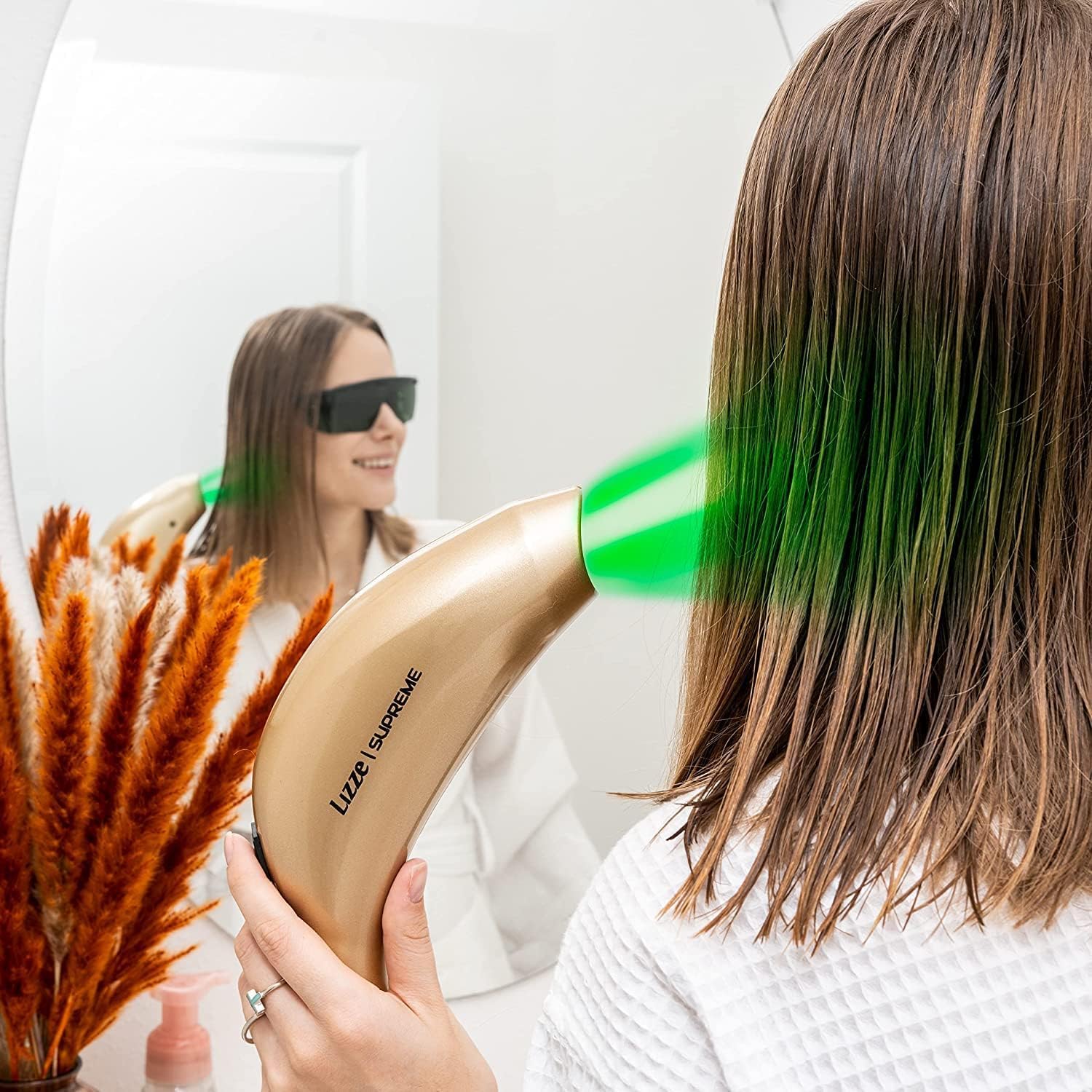 Blue, red, and green LEDs work together for versatile hair care routines