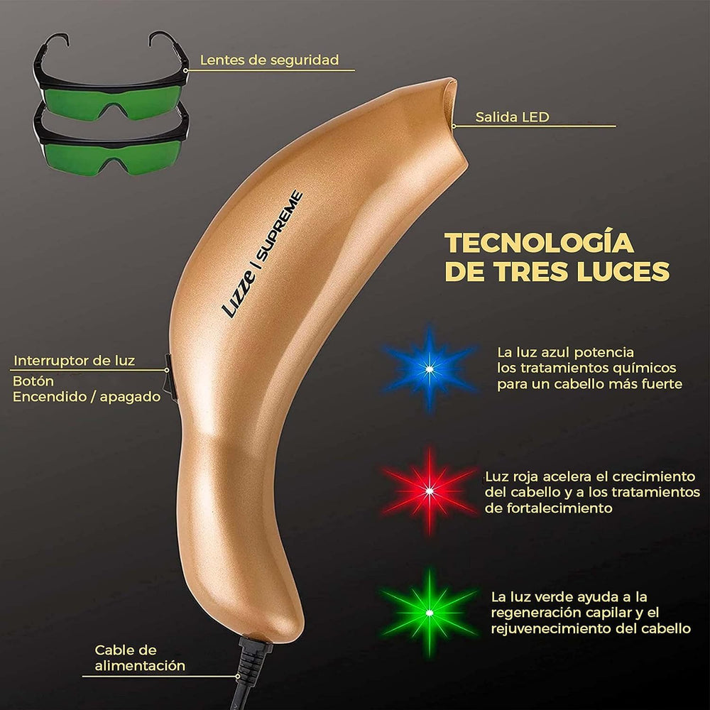 Lizze Photon Supreme green LED revitalizes hair fiber, restores shine and softness