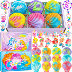 BreezeDream Mermaid box front with shell bath bombs sparks imaginative bath-time fun.