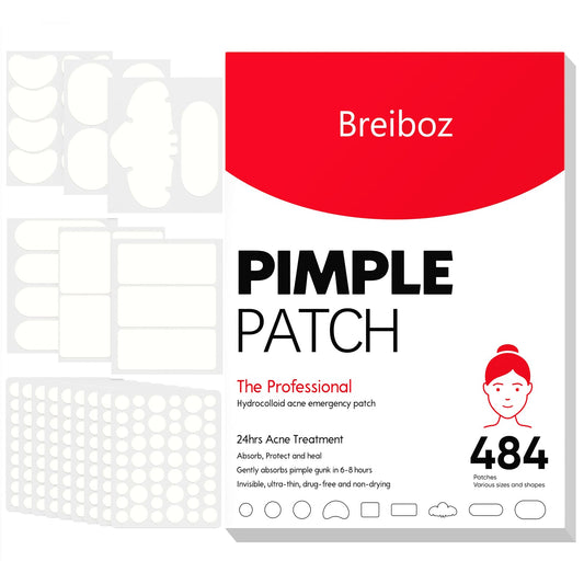 Breiboz large pimple patches for full face absorb fluids while remaining discreet.