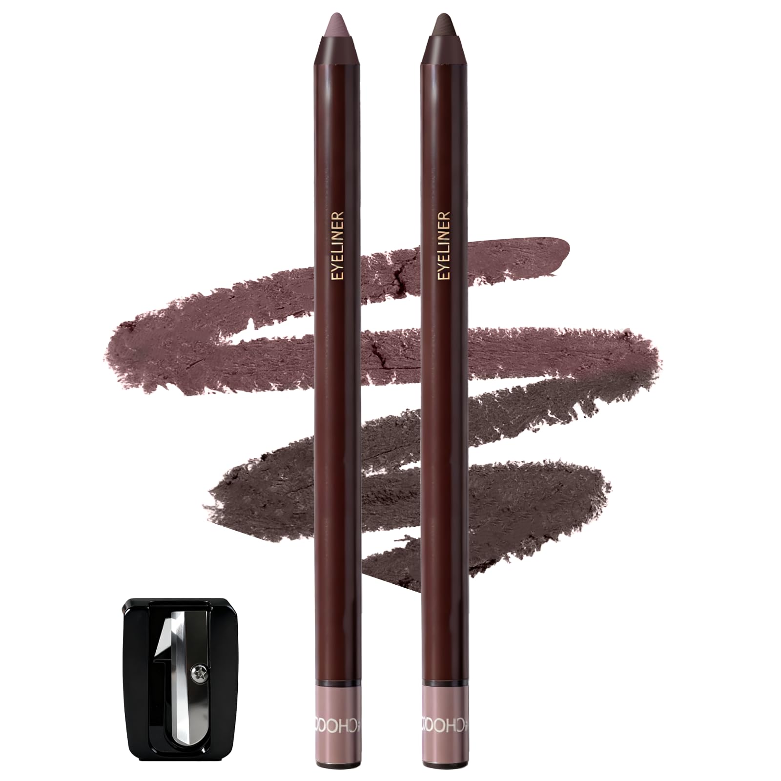 Brenqe Plum&Brown 2PCS gel eyeliner packshot highlighting waterproof, smudge-proof definition.