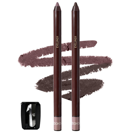 Brenqe Plum&Brown 2PCS gel eyeliner packshot highlighting waterproof, smudge-proof definition.