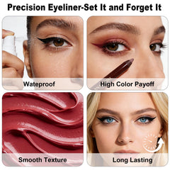 Brenqe plum liner enhances green eyes with dimensional depth