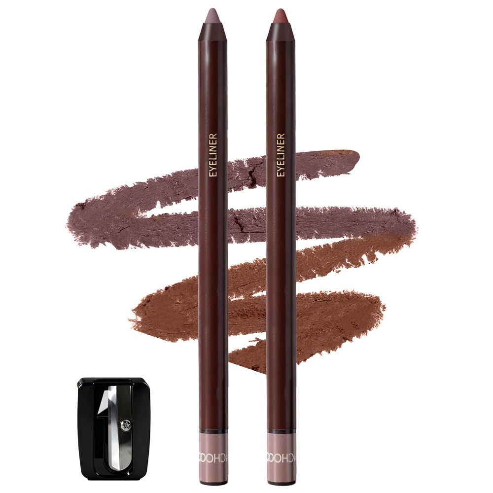 Brenqe Plum & Chocolate Eyeliner Set two pencils in a sleek package, ideal for daily use
