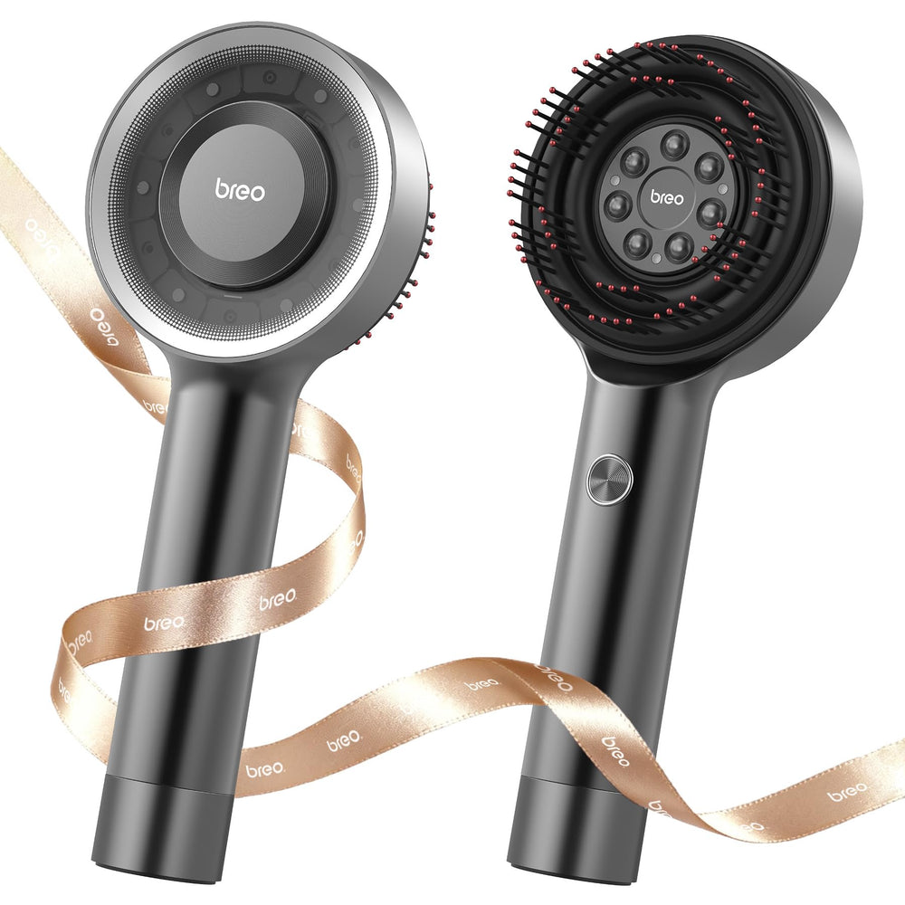 Breo Scalp 3L laser comb emits 650nm light for targeted scalp stimulation.