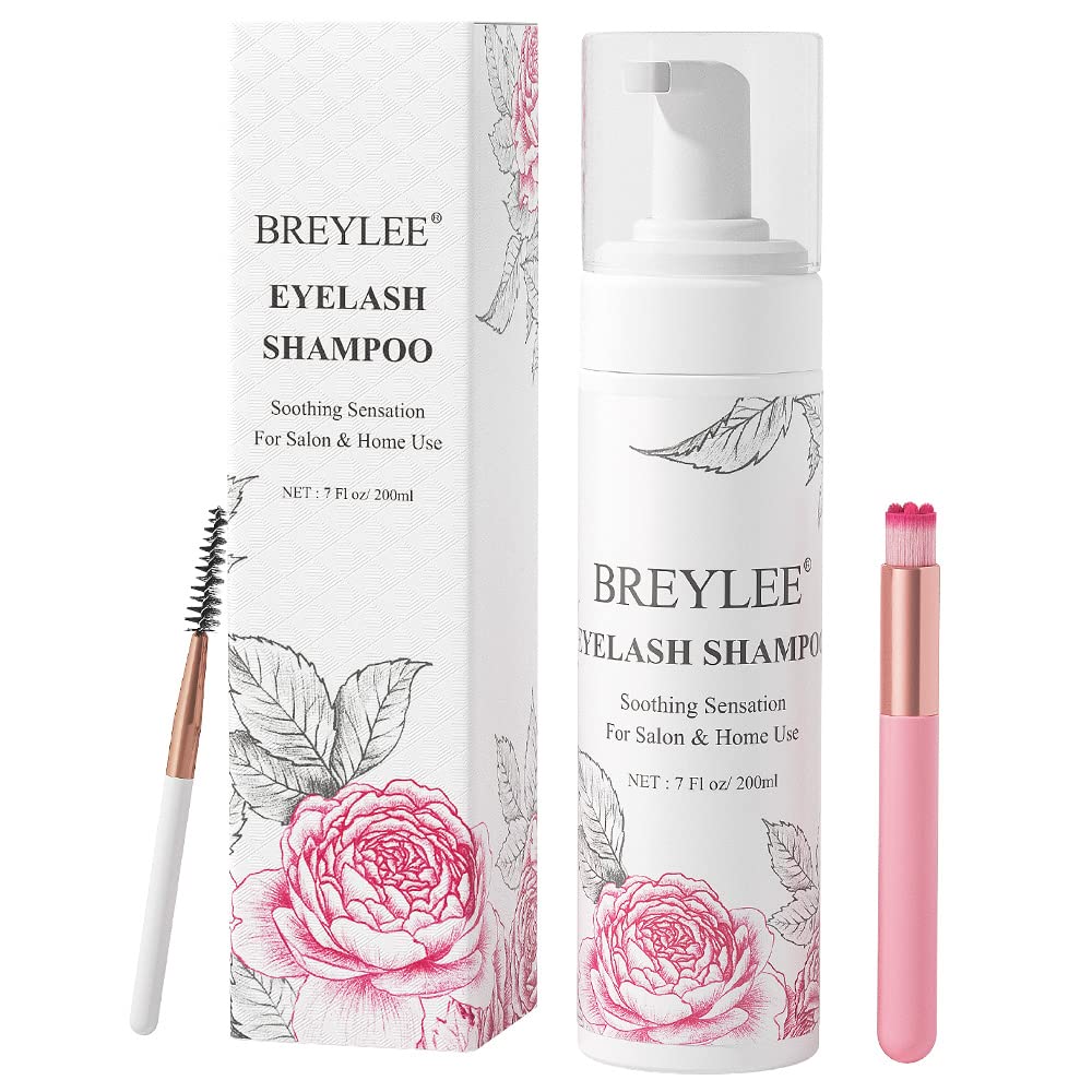 BREYLEE eyelash extension cleanser bottle for gentle daily lash care.