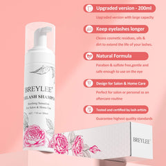 BREYLEE foaming formula provides thorough yet gentle cleansing for extensions.