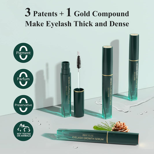 BREYLEE eyelash serum dual brush enables precise, even application.