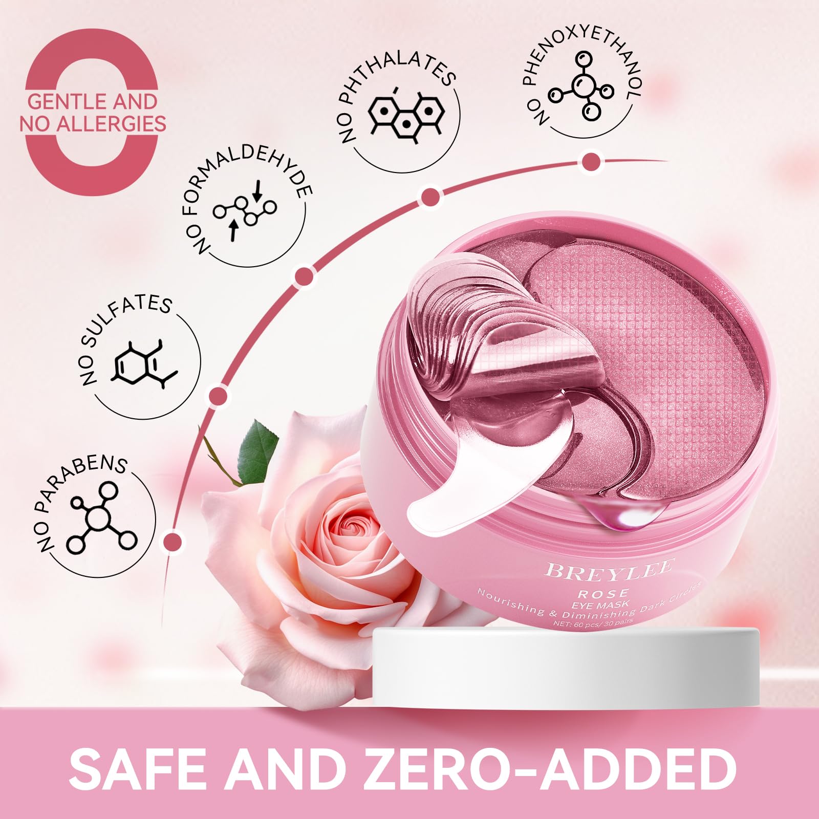 Breylee Flamingo Pink Eye Mask refreshing tired eyes after work