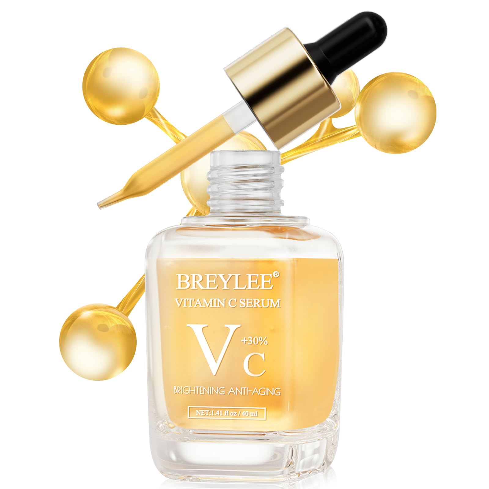 Breylee Vitamin C Serum with hyaluronic acid hydrates the skin
