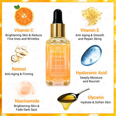 BREYLEE Vitamin C Serum texture closeup reveals smooth, hydrated skin