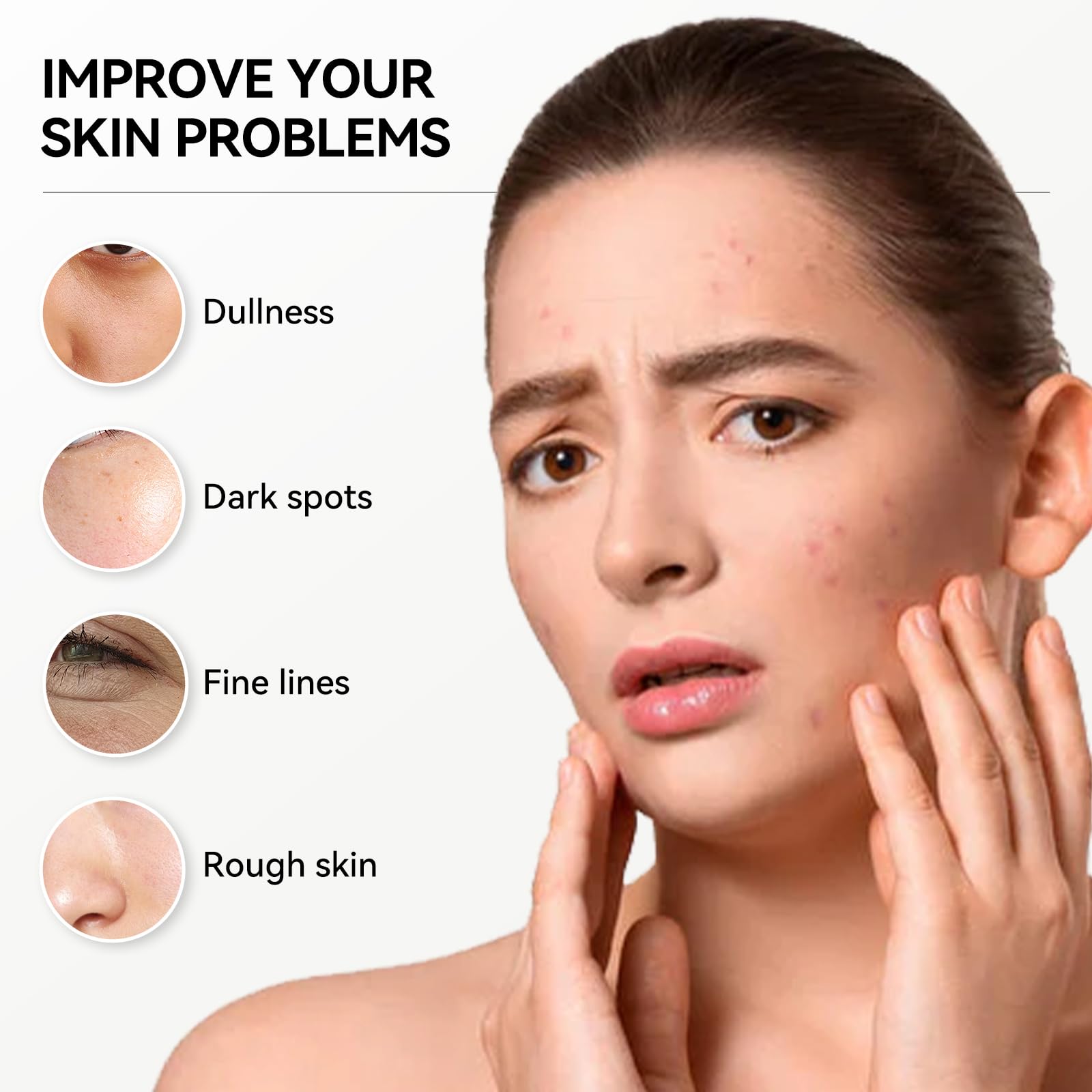 Breylee Vitamin C Serum near eyes helps reduce fine lines