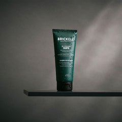 Shower scene featuring Brickell Daily Strengthening Shampoo for daily use