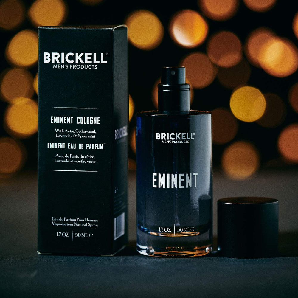 Brickell Eminent Cologne packaging image, premium presentation for grooming rituals.