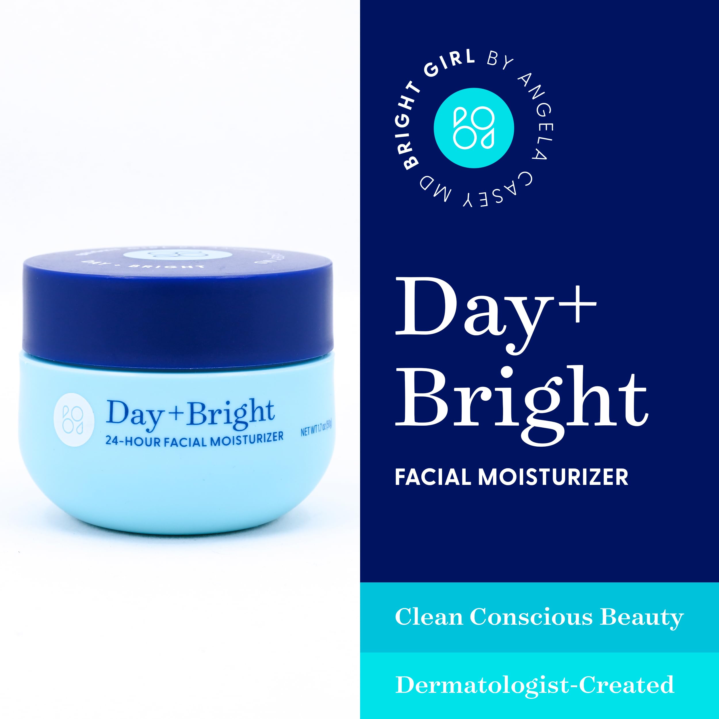 Texture swatch of Day+Bright moisturizer highlighting a silky, non-greasy feel for all skin types.