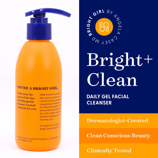 Bright Girl gel cleanser foam close-up showing light, refreshing lather.