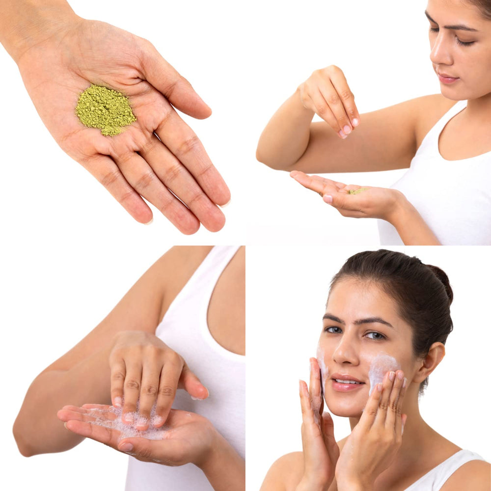 BRILLARE Real Neem Powder Facial Cleanser natural ingredients highlight neem skin support