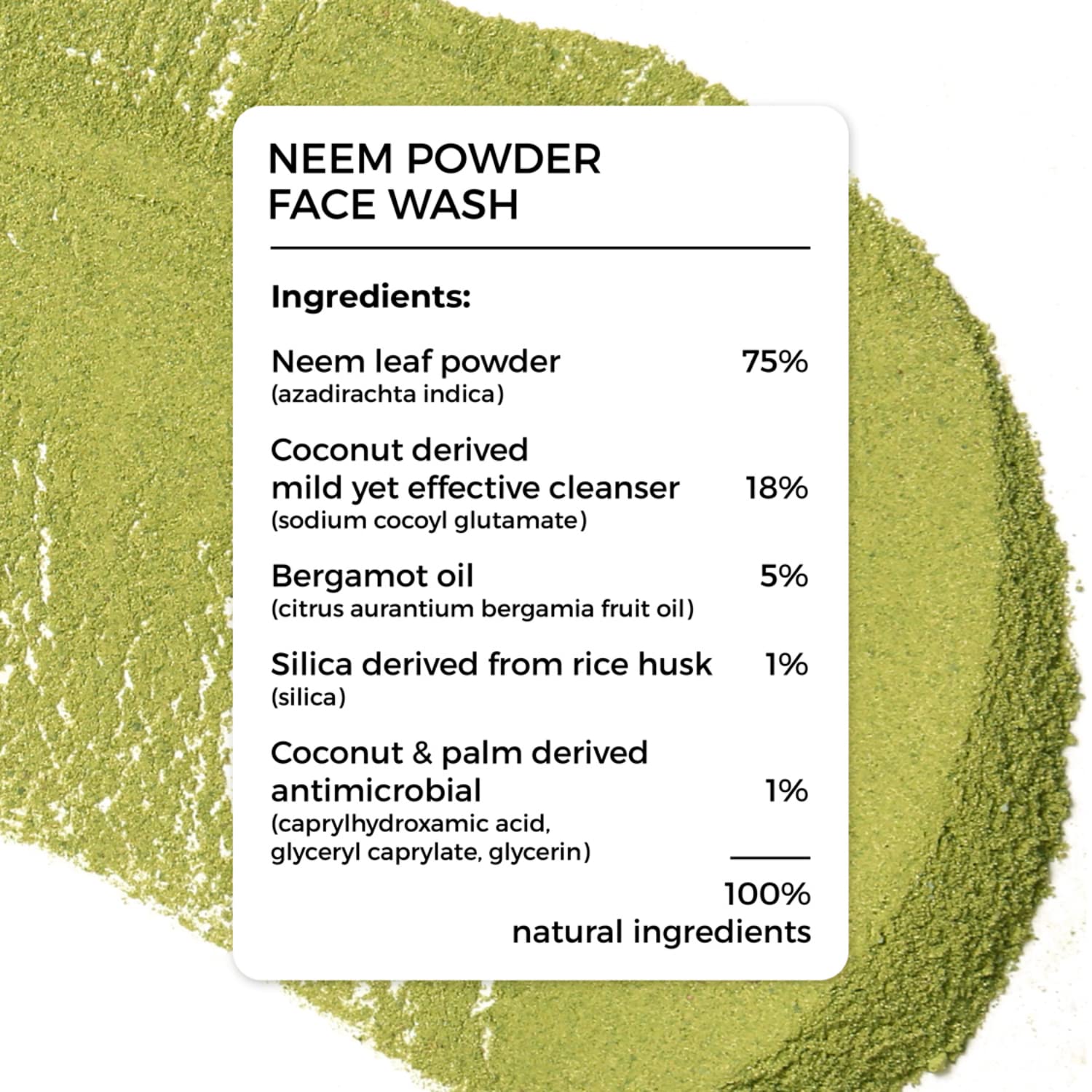 BRILLARE Real Neem Powder Facial Cleanser texture close-up suggests oil-control benefits