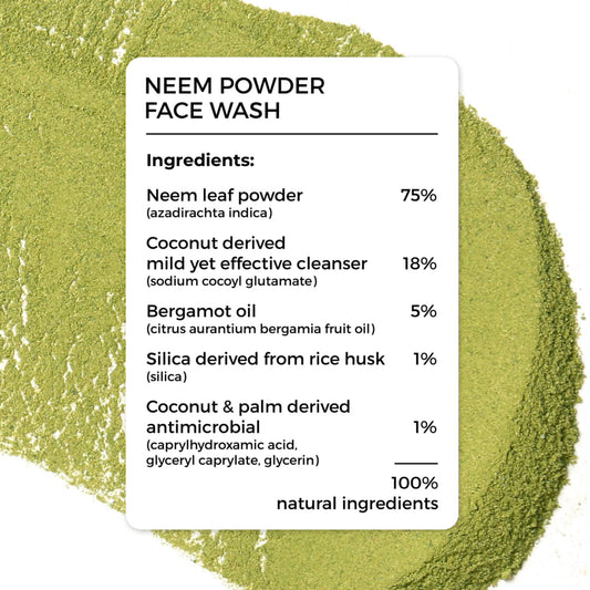 BRILLARE Real Neem Powder Facial Cleanser texture close-up suggests oil-control benefits