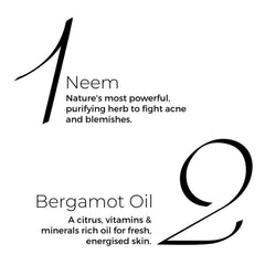 BRILLARE Real Neem Powder Facial Cleanser vegan cruelty-free label close-up