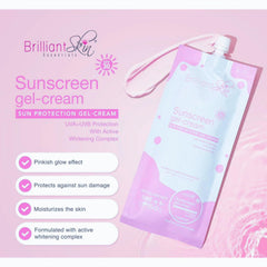 Brilliant Skin sunscreen being applied on the face for smooth coverage.