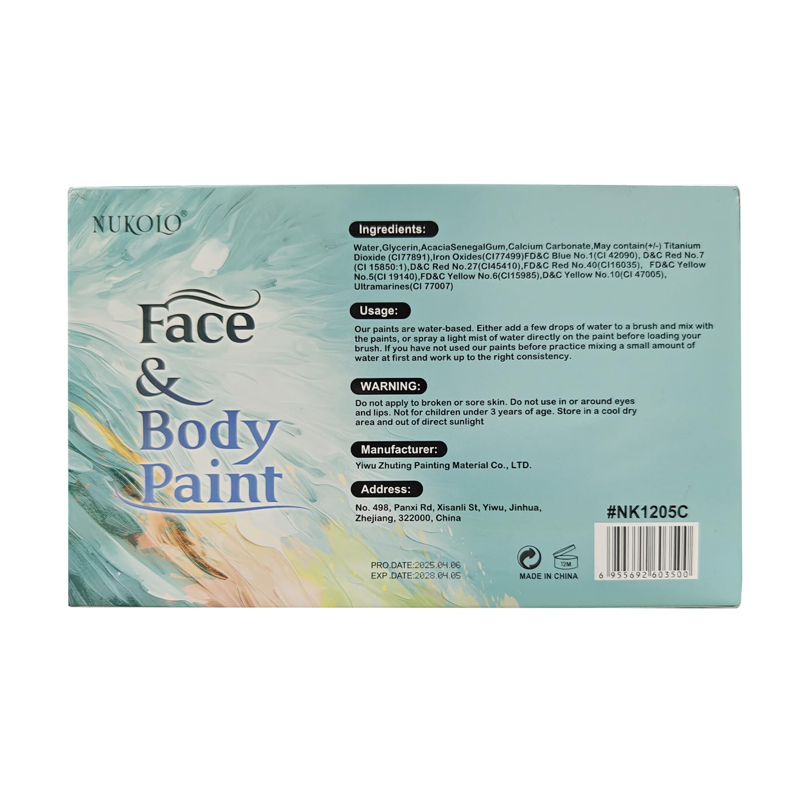BRIMFULITE party-ready face paint suitable for Halloween, Easter, and celebrations