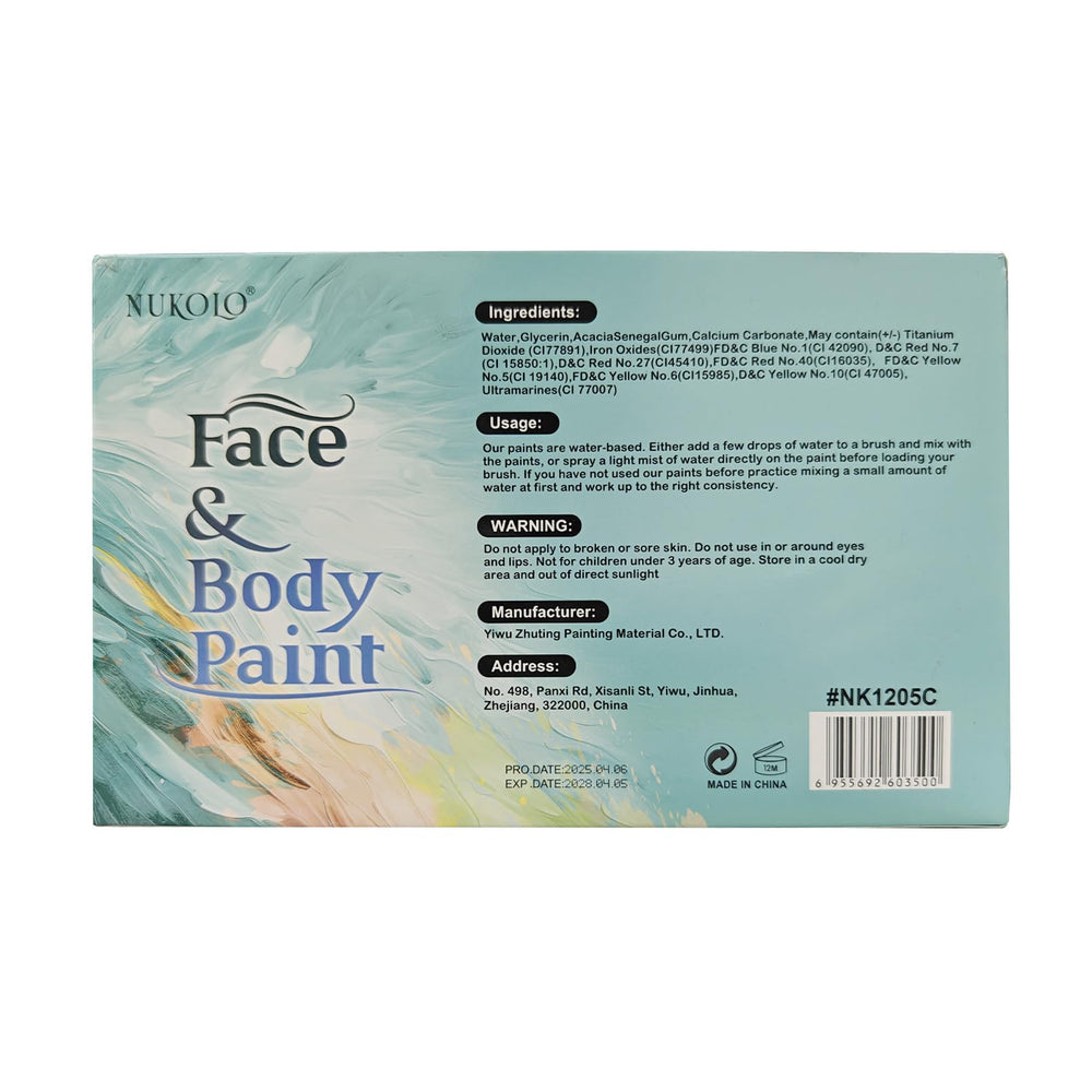 BRIMFULITE party-ready face paint suitable for Halloween, Easter, and celebrations