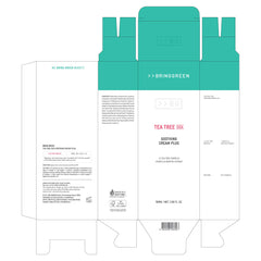 BRING GREEN Ingredient list closeup highlights Tea Tree Complex and Cica