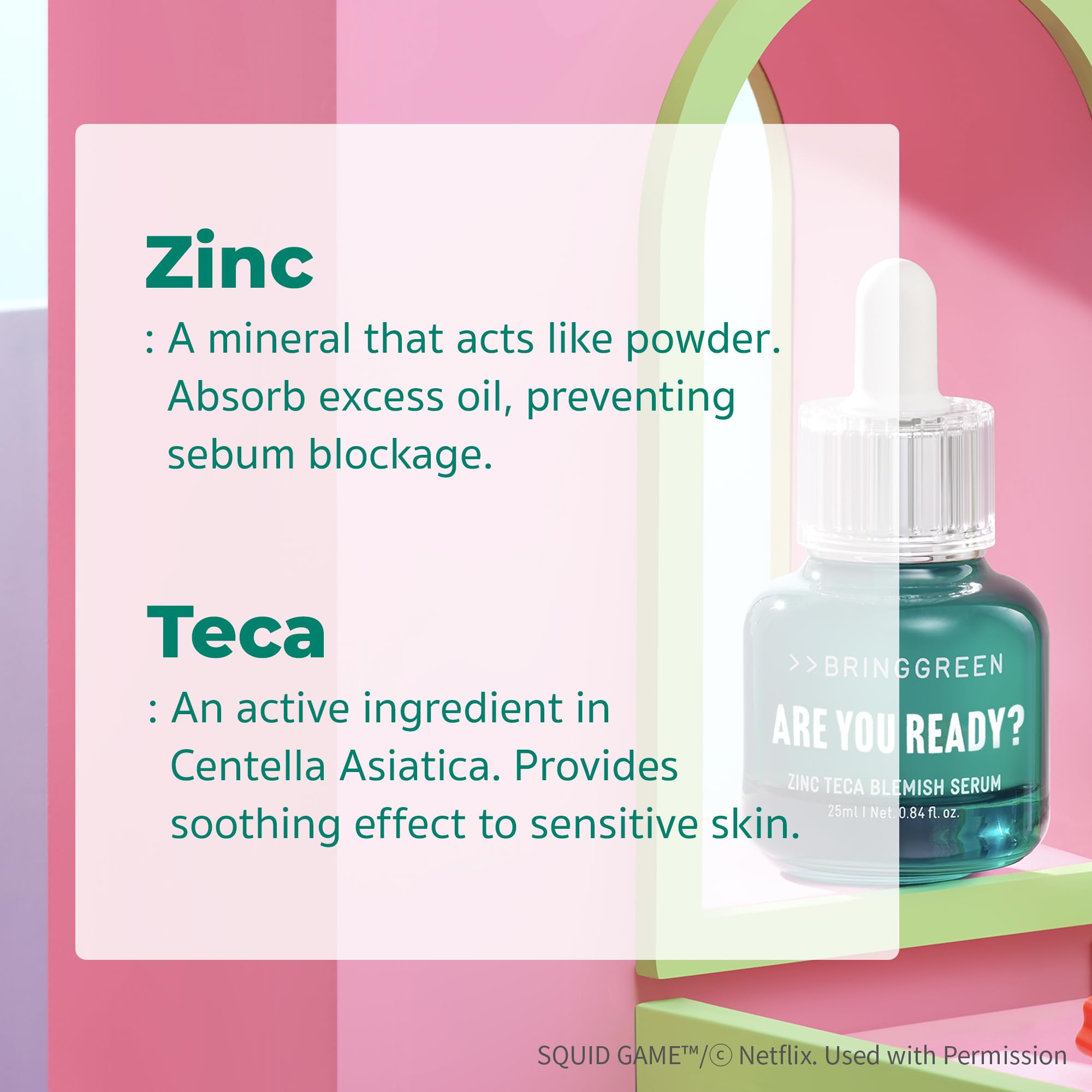 Niacinamide and Zinc PCA serum label detail emphasizing balance support.
