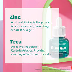 Niacinamide and Zinc PCA serum label detail emphasizing balance support.