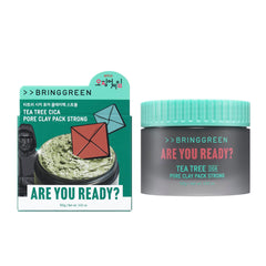 BRING GREEN tea tree cica ingredients label highlights calming formula for sensitive skin.