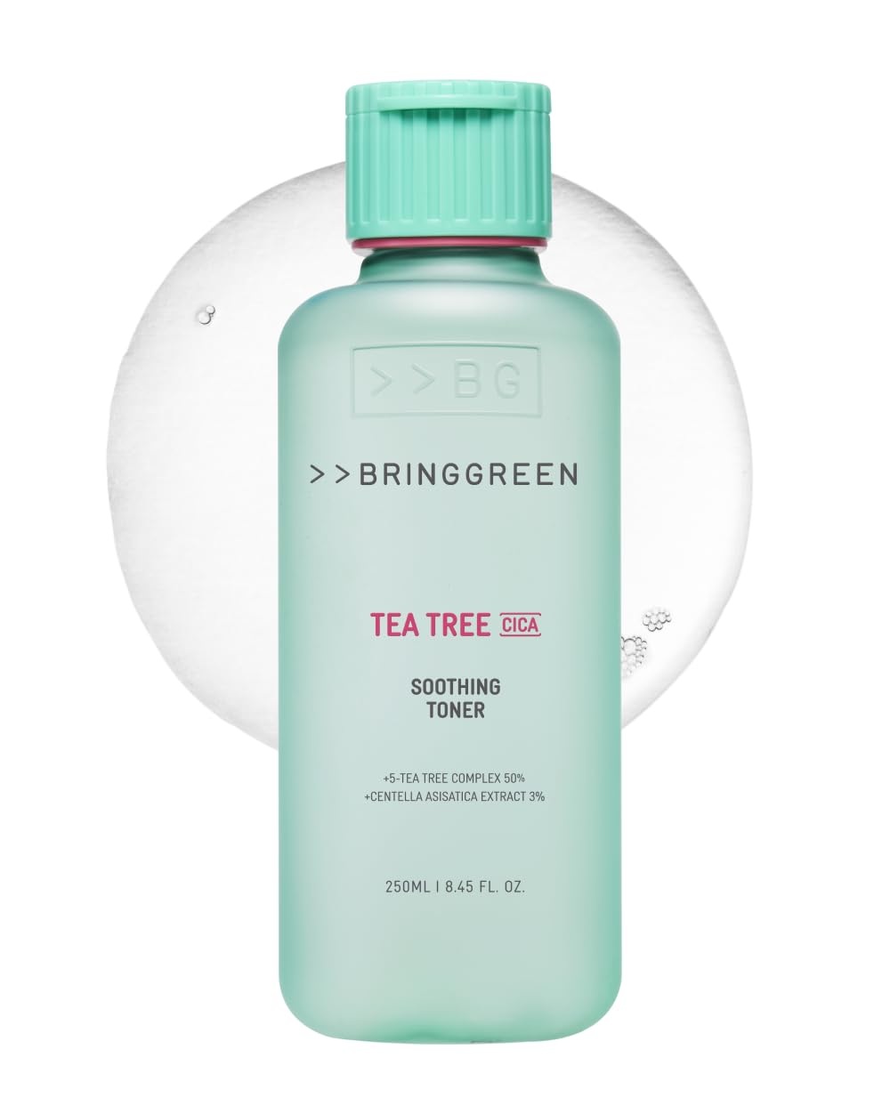 BRING GREEN Tea Tree CICA Toner bottle for daily hydration.