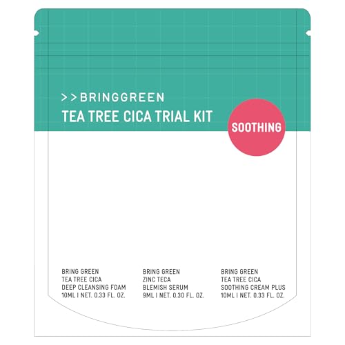 Bring Green zinc-teca serum bottle close-up highlighting blemish relief potential