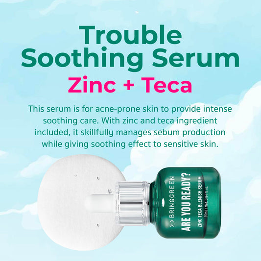 Zinc Teca Serum cream texture close-up highlighting soothing hydration.