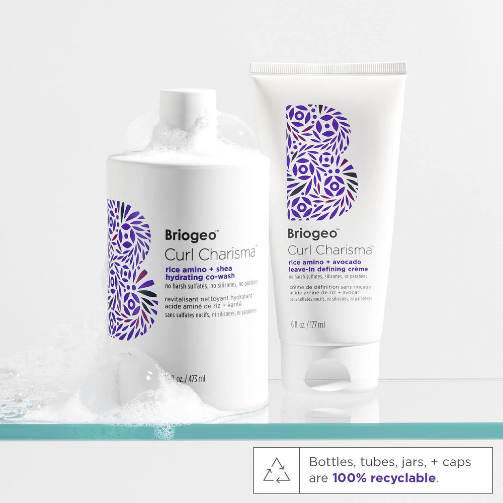 Briogeo Curl Charisma dime-size application helps damp hair define curls