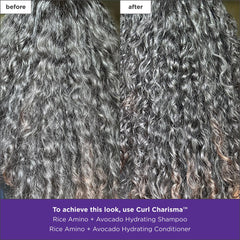 Briogeo Curl Charisma shea avocado hydration close-up highlights nourishment and shine.