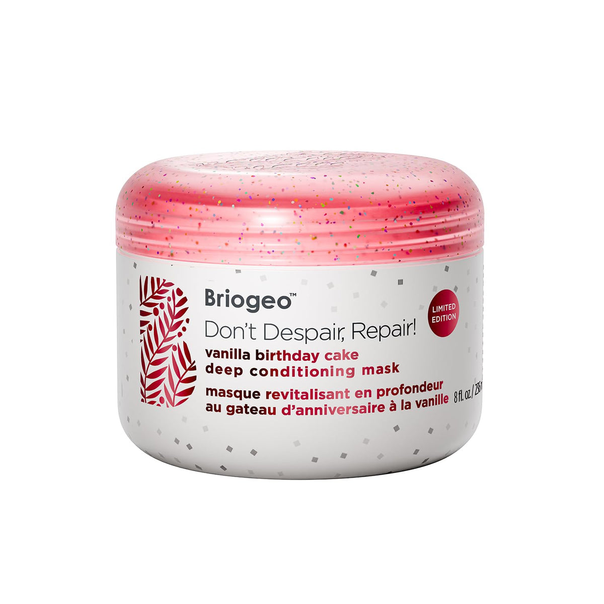 Briogeo Don't Despair, Repair! vanilla-scented conditioning mask jar for weekly deep conditioning