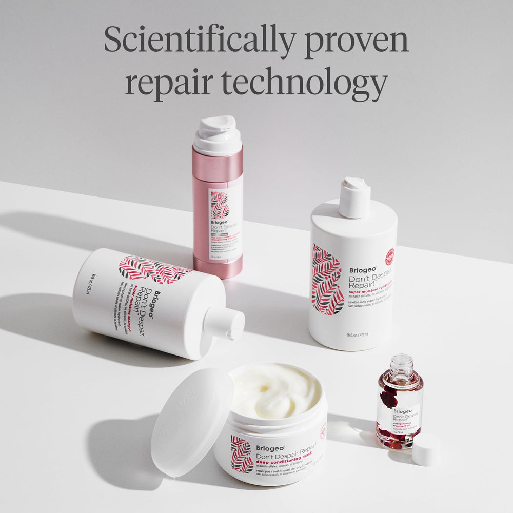 Briogeo Don't Despair, Repair! dry-hair texture close-up showing frizz control.
