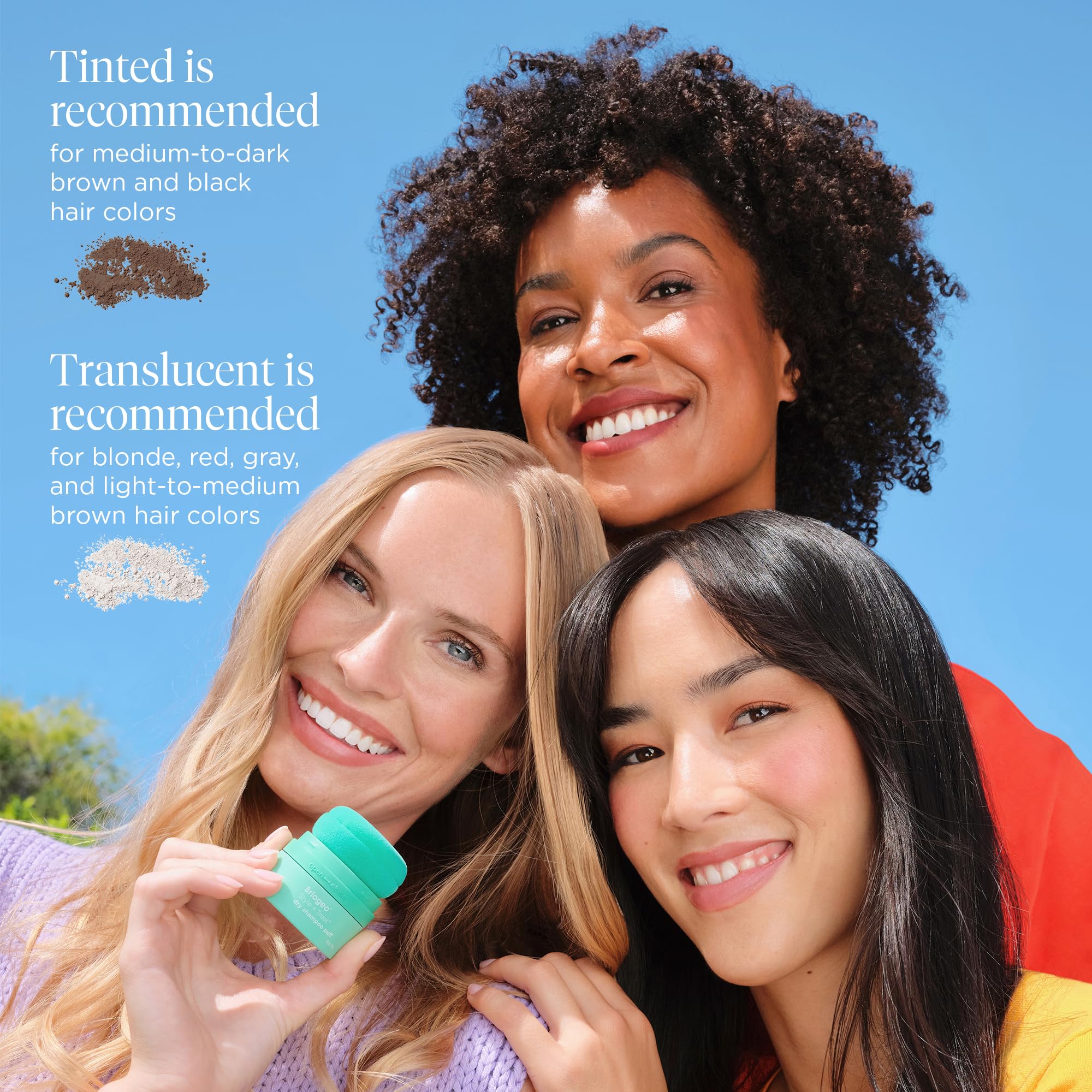 Briogeo Style & Treat Dry Shampoo Puff vegan and cruelty-free.