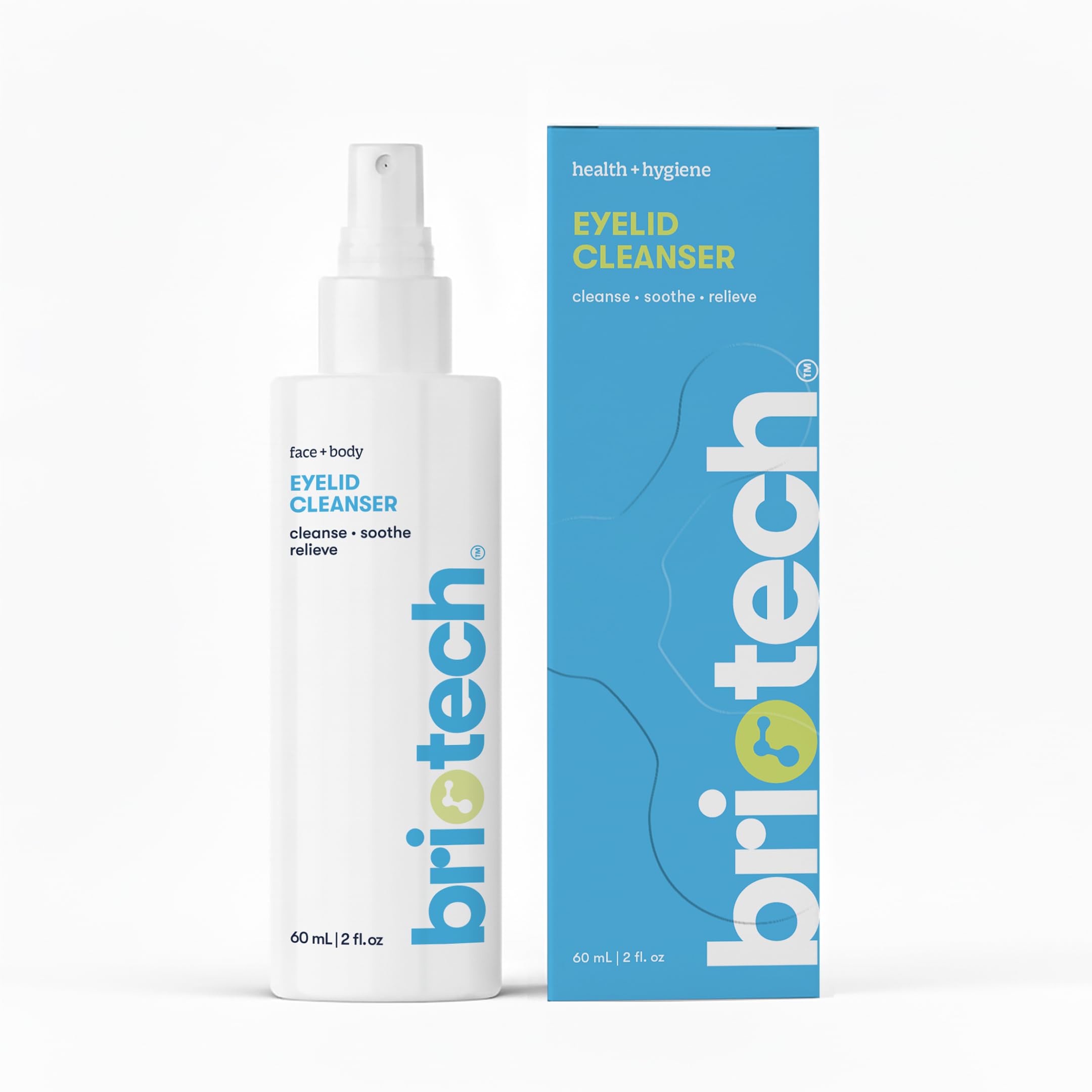 BRIOTECH Eyelid Cleanser bottle spray for gentle daily lid and lash cleansing.