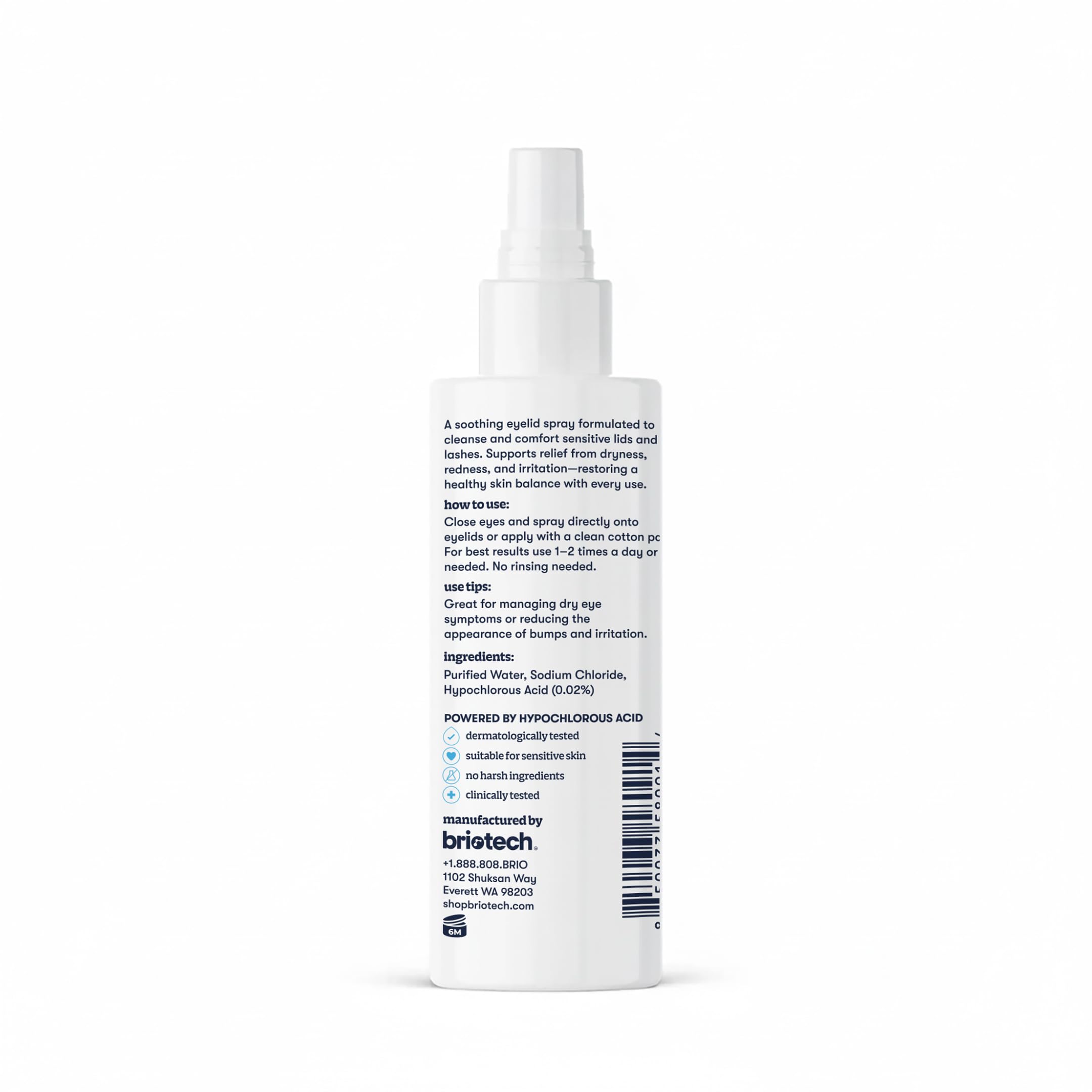 BRIOTECH lid and lash cleansing routine with HOCl.