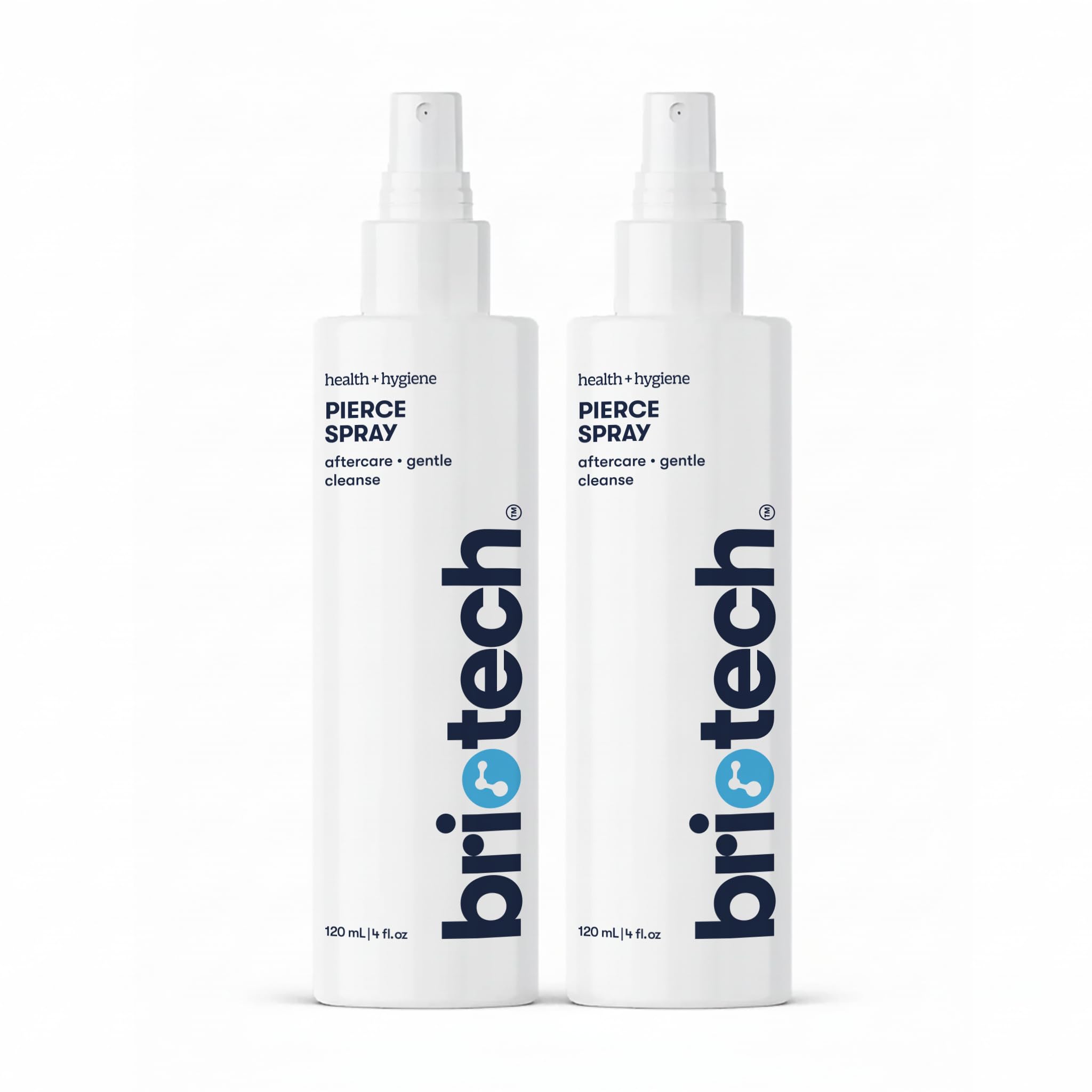 BRIOTECH Pierce Spray bottle for HOCl piercing aftercare, quick touch-free application