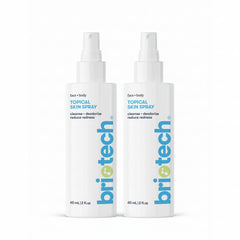 BRIOTECH topical skin spray bottle closeup for sensitive skin.